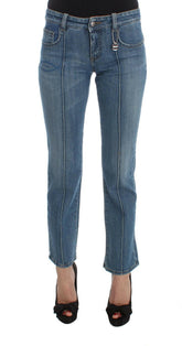 Costume National Blue Cotton Slim Fit Cropped Jeans -   -  Costume National.